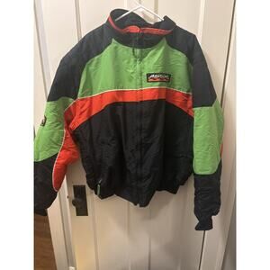Vintage Arctic Cat Snowmobile Jacket Mens 2XL Racing Neon Green Black